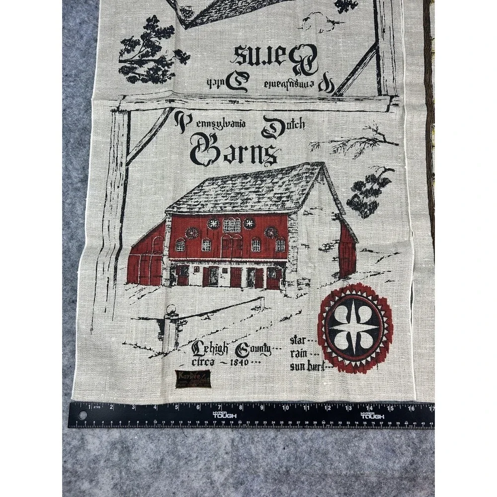 3 Vintage Kay Dee Linen Hand Towels Pennsylvania Dutch Amish‎ Barn General Store
